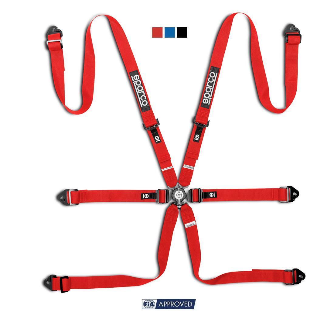 Arnés FIA de 6 puntos Sparco COMPETITION H-2 PD STEEL rojo
