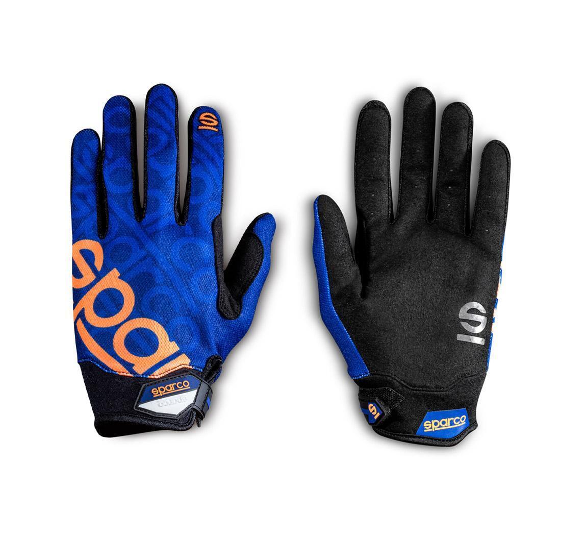 Gants Sparco mécano MECA III bleu marine/orange fluo - Taille L