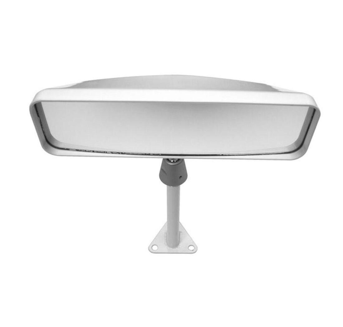 Sportscar Mirror - Centre Mount - Convex - White - 100mm Ste