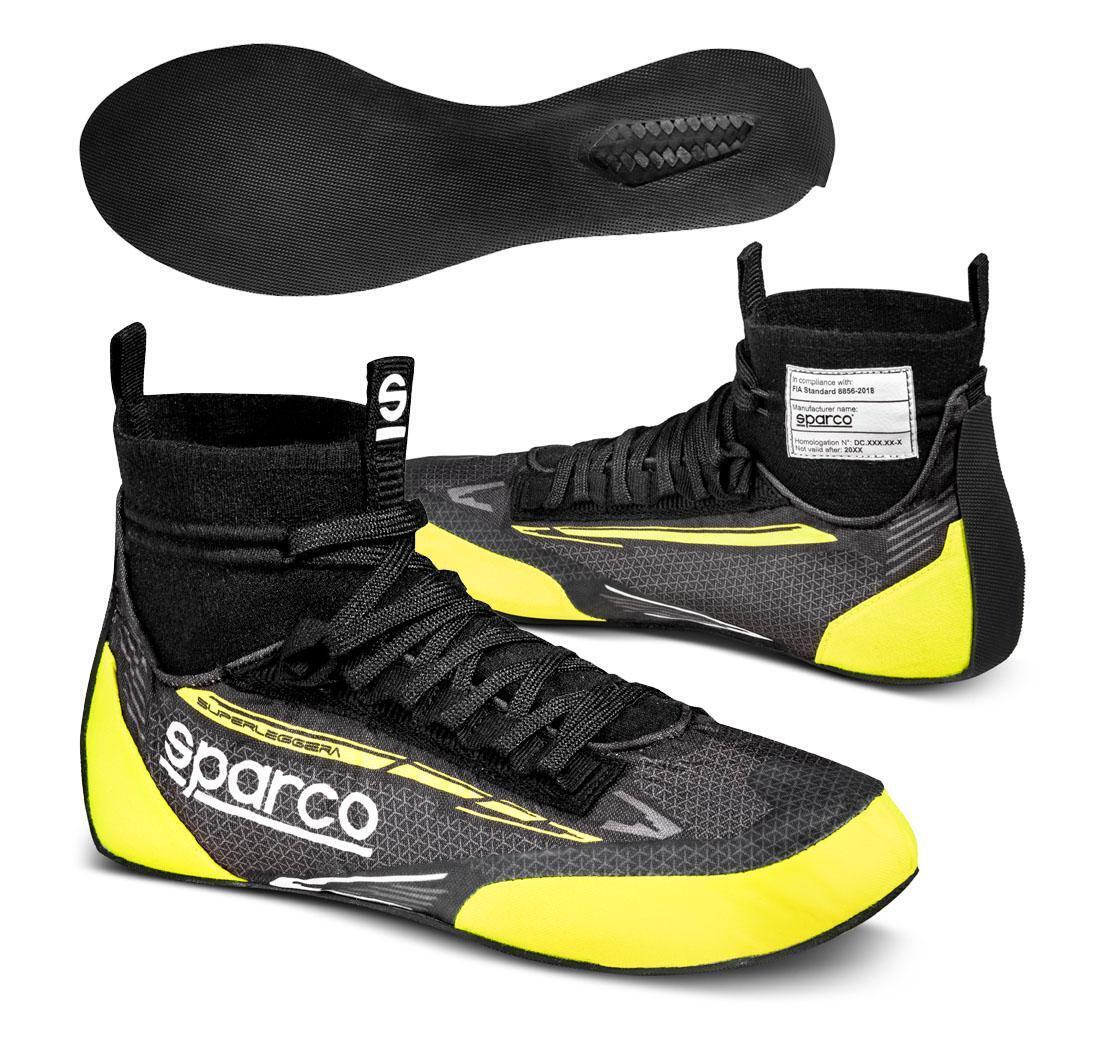 Sparco race shoes SUPERLEGGERA, black/fluo yellow - Size 37