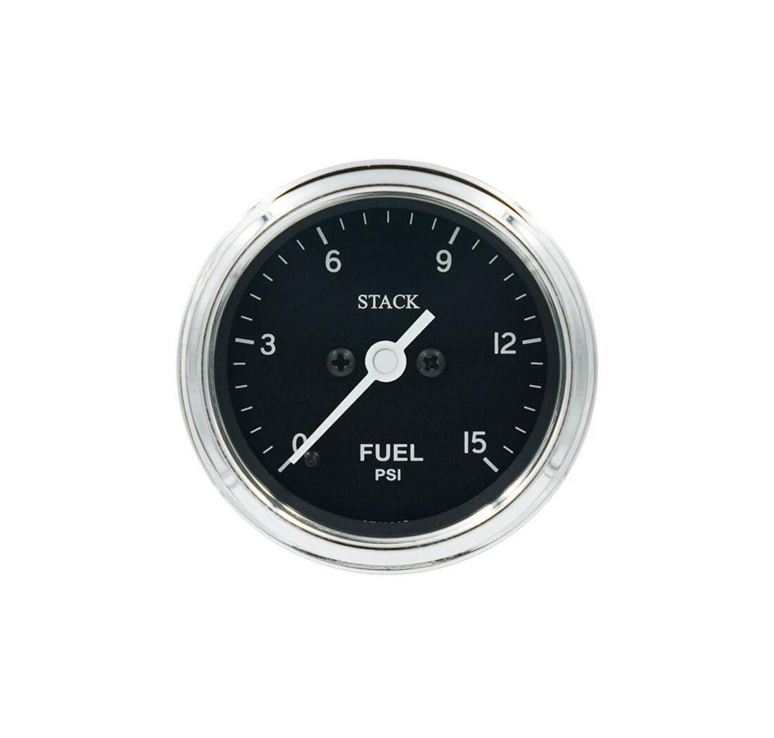 Reloj profesional de presión del combustible de Stack (0-15 psi), negro, CLASSIC