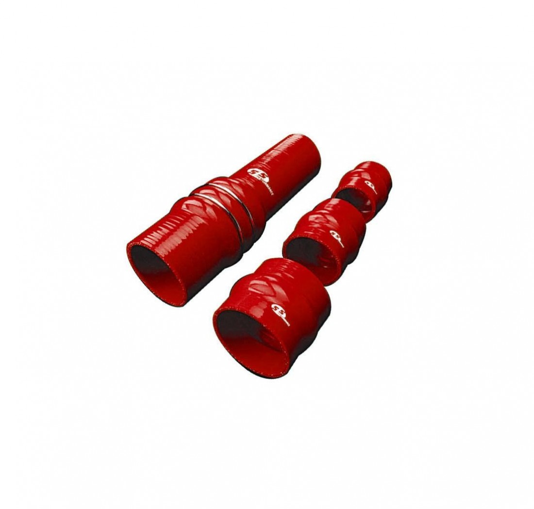 Unión flexible para tubo de silicona, Ø 51mm, 76mm de largo, 3 capas, rojo