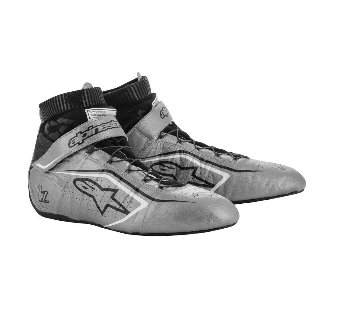 Alpinestars TECH-1 Z v2 race boots, silver/black/white, size 47