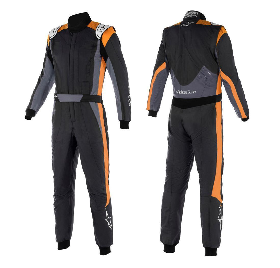 Mono Alpinestars GP PRO COMP v2 negro/gris/naranja fluo - Talla 44