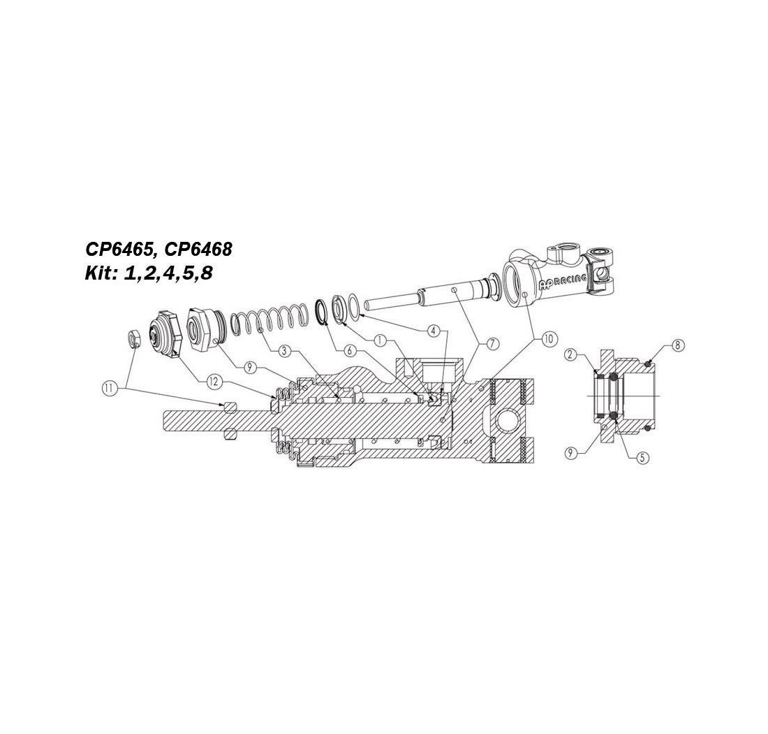 Trousse de réparation maître cylindre AP RACING CP6465 et CP6468 avec Ø 14,9 mm