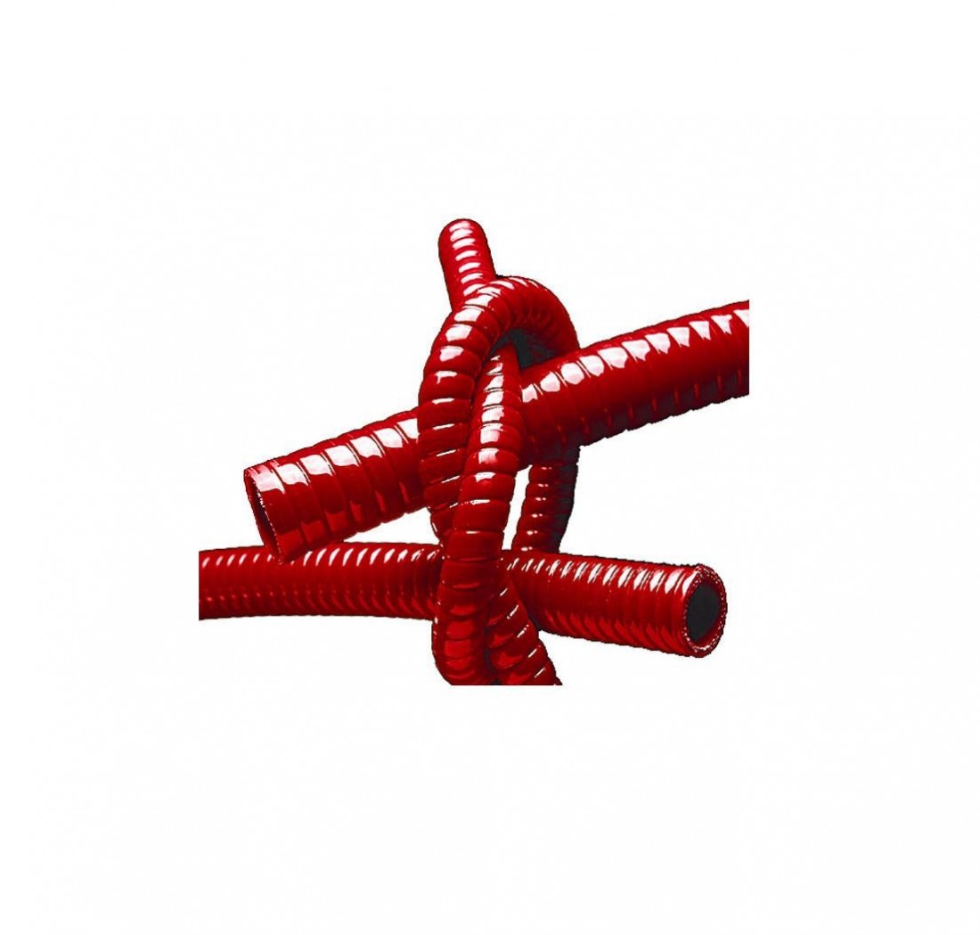 Tubo silicona recto reforzado, Ø 102 mm y largo de 1.000 mm, 4 capas, color rojo