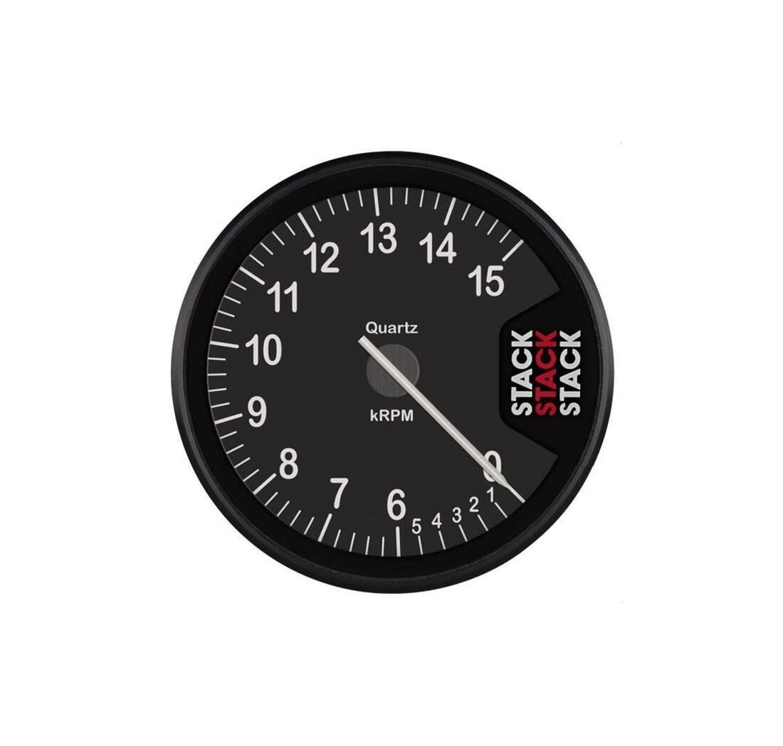 Stack CLUBMAN tachometer (0-6-15.000 rpm) 80 mm - black