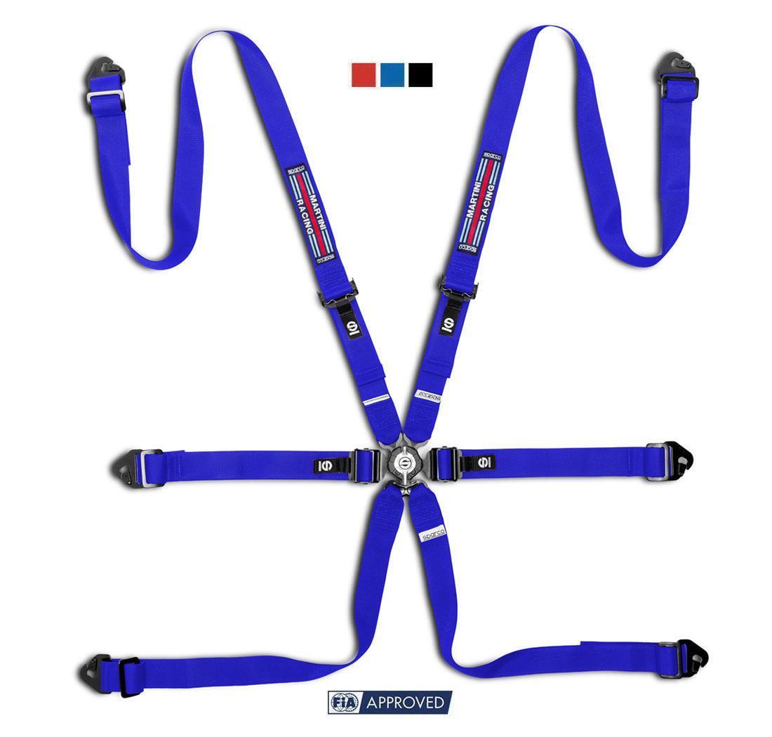 Arnés FIA de 6 puntos Sparco COMPETITION H-2 PD MARTINI RACING azul