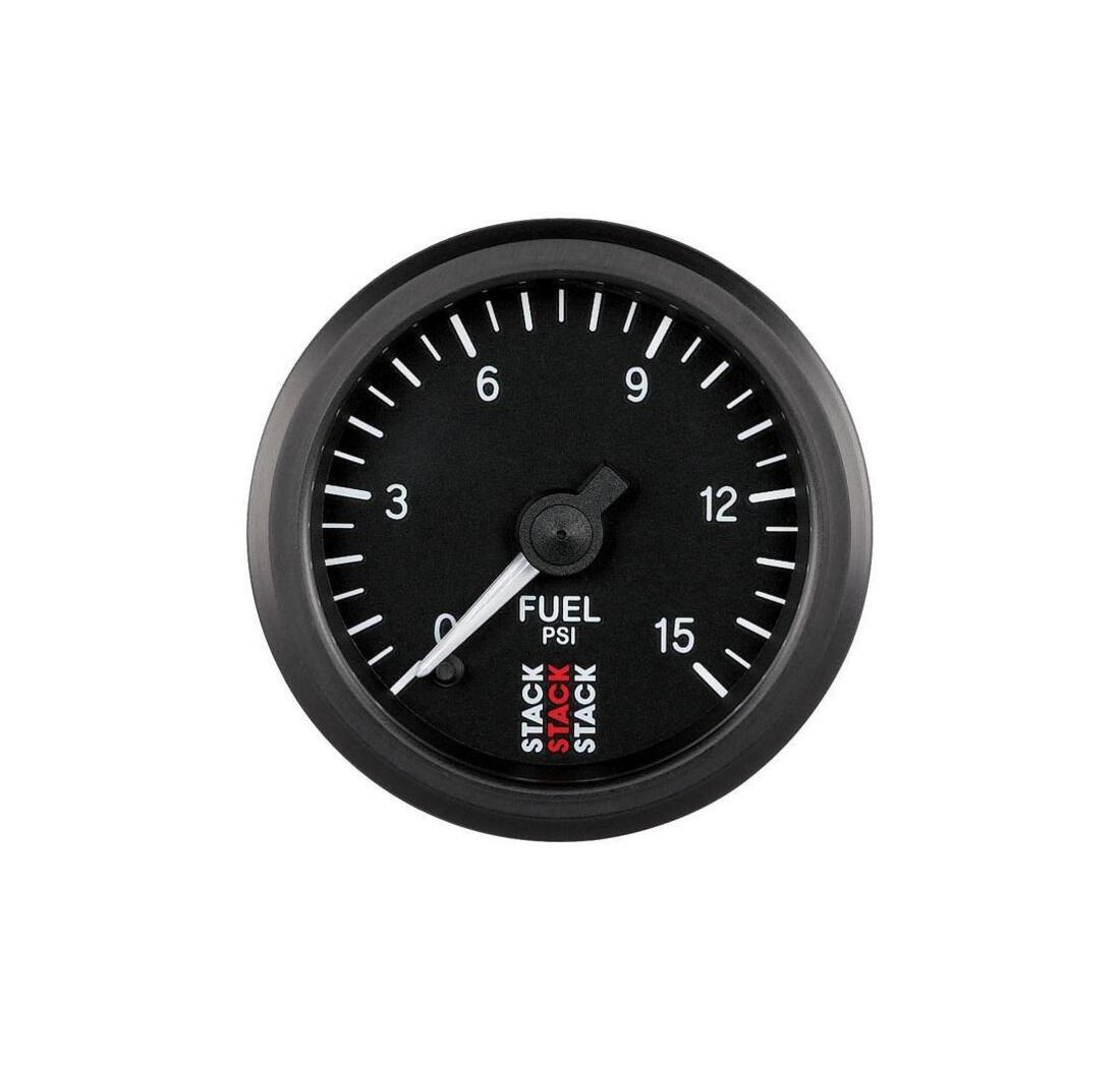 Stack Professional Fuel Pressure Gauge (0-15 psi) - black