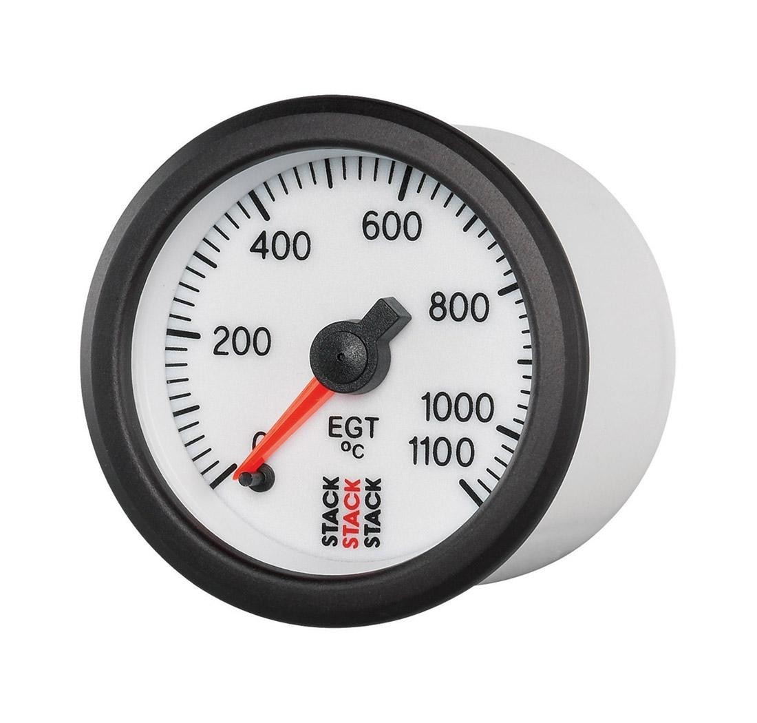 Manomètre analogique pro température de gaz d'échappement (0-1100°C) - blanc