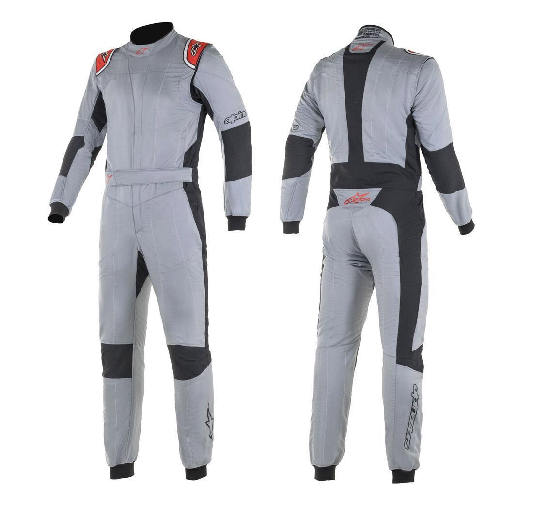 Mono Alpinestars GP TECH v3 gris medio/rojo - Talla 44