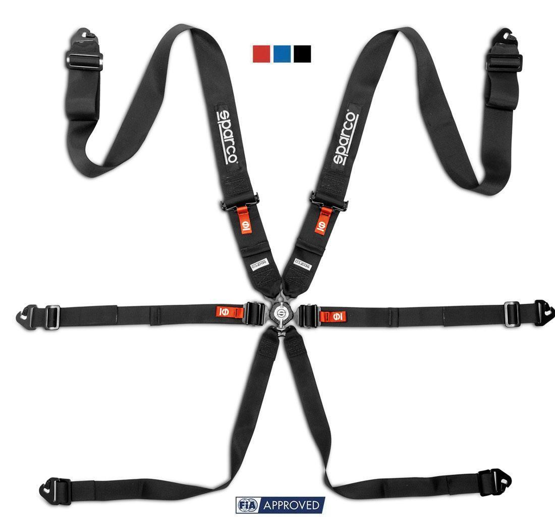 Arnés FIA de 6 puntos Sparco COMPETITION H-3 PD STEEL negro
