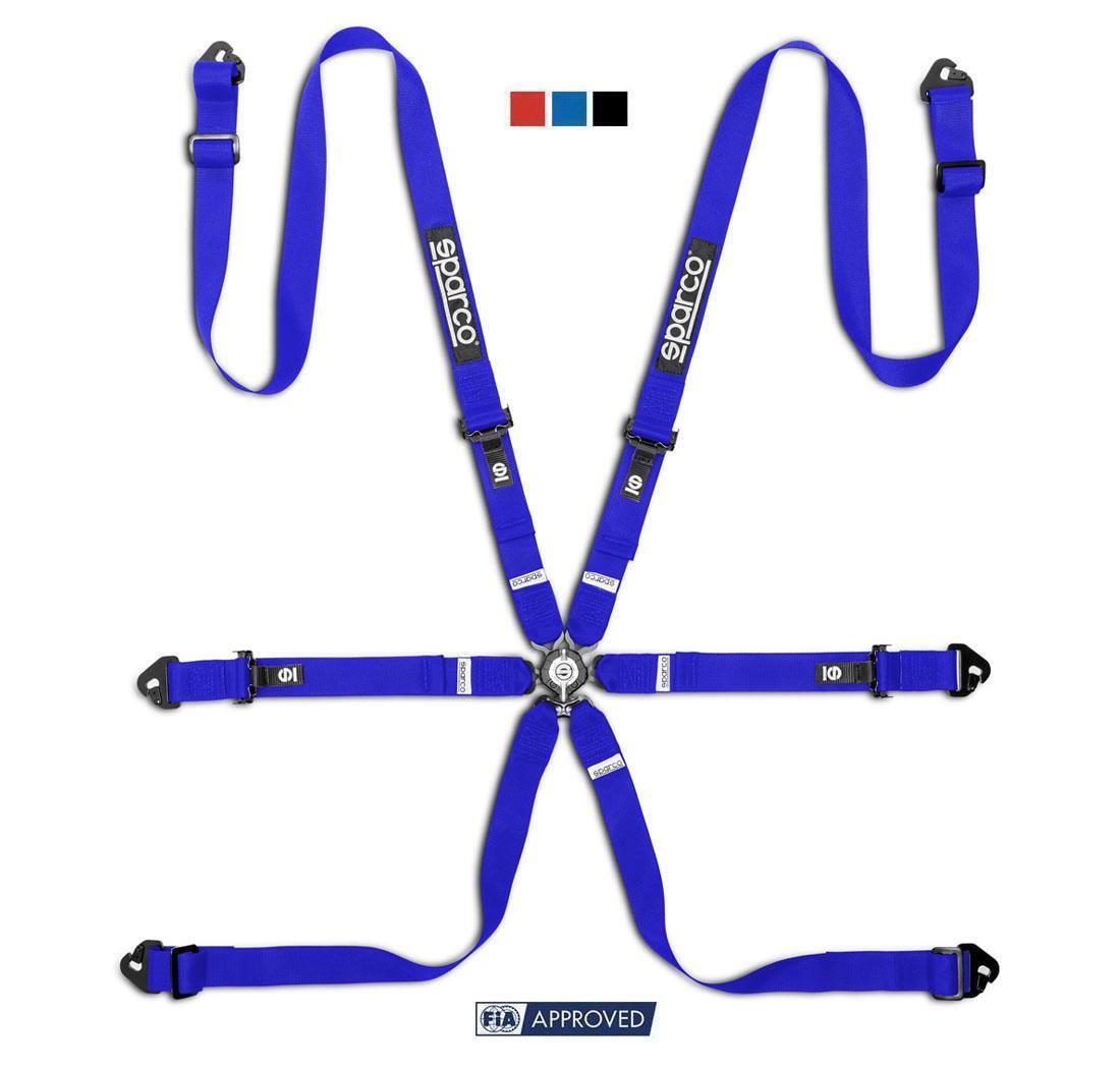 Arnés FIA de 6 puntos Sparco COMPETITION H-2 PU azul