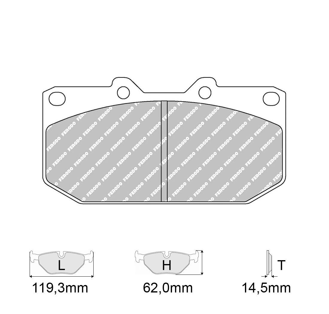 Lot de 4 plaquettes de frein FERODO