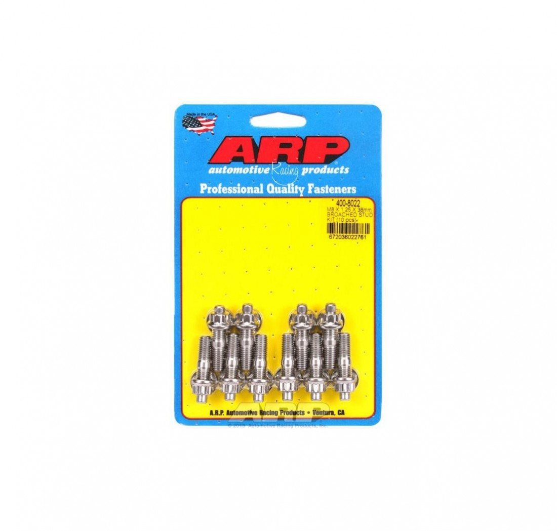 M8 X 1.25 X 38MM broached stud kit - 10PCS