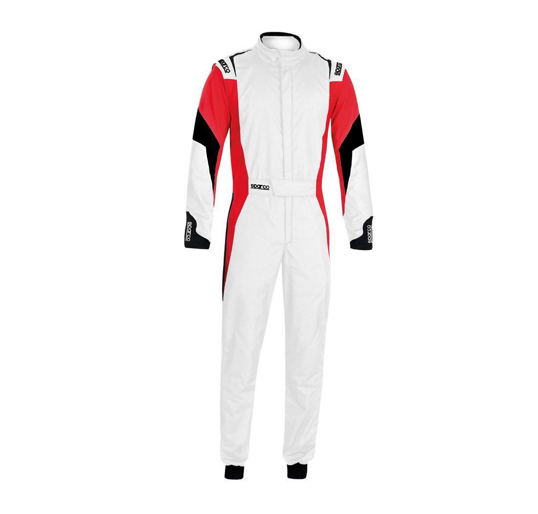 Mono COMPETITION de Sparco, blanco/rojo/negro, talla 48