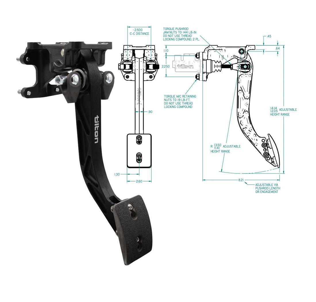 Pedal Assy, Firewall, 1 Pedal (brake), Aluminum