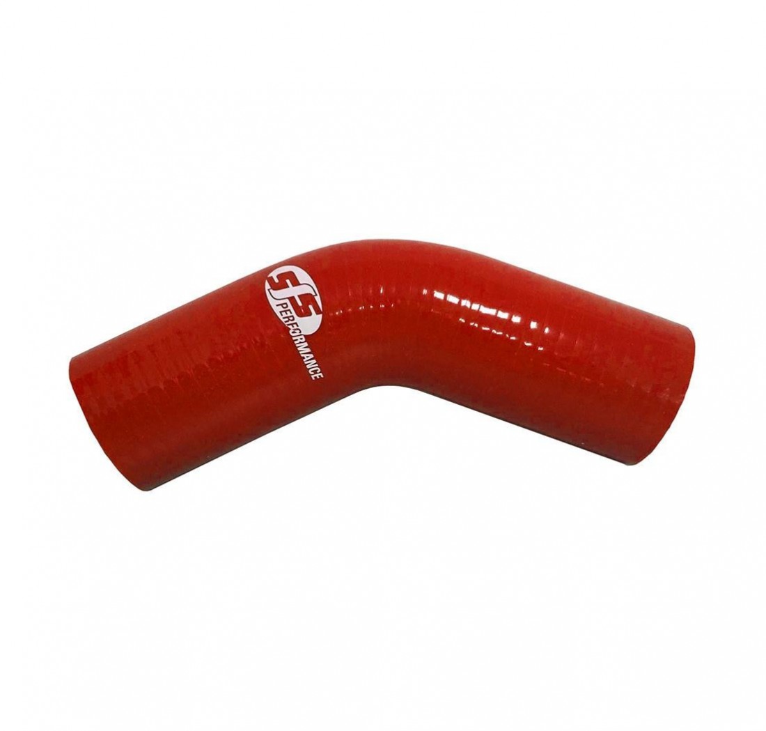 Coude 45 Silicone 102 mm int. 152 mm bras 4 plis Rouge