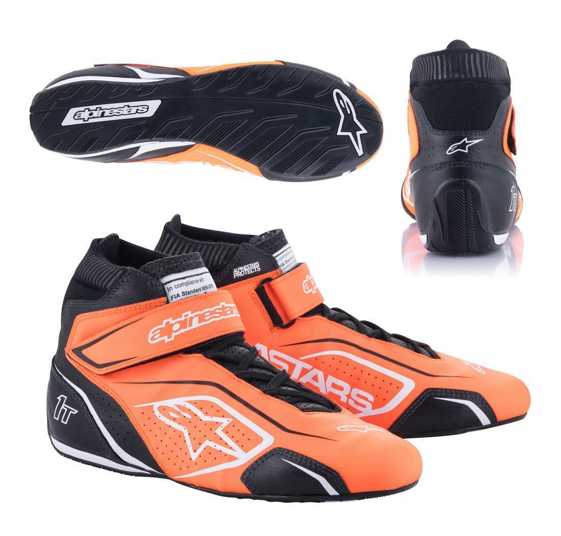 Bottines Alpinestars TECH 1-T v3 orange fluo/noir/blanc - Taille 37