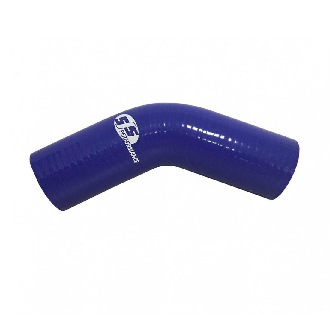 Coude 45 Silicone 102 mm int. 152 mm bras 4 plis Blue