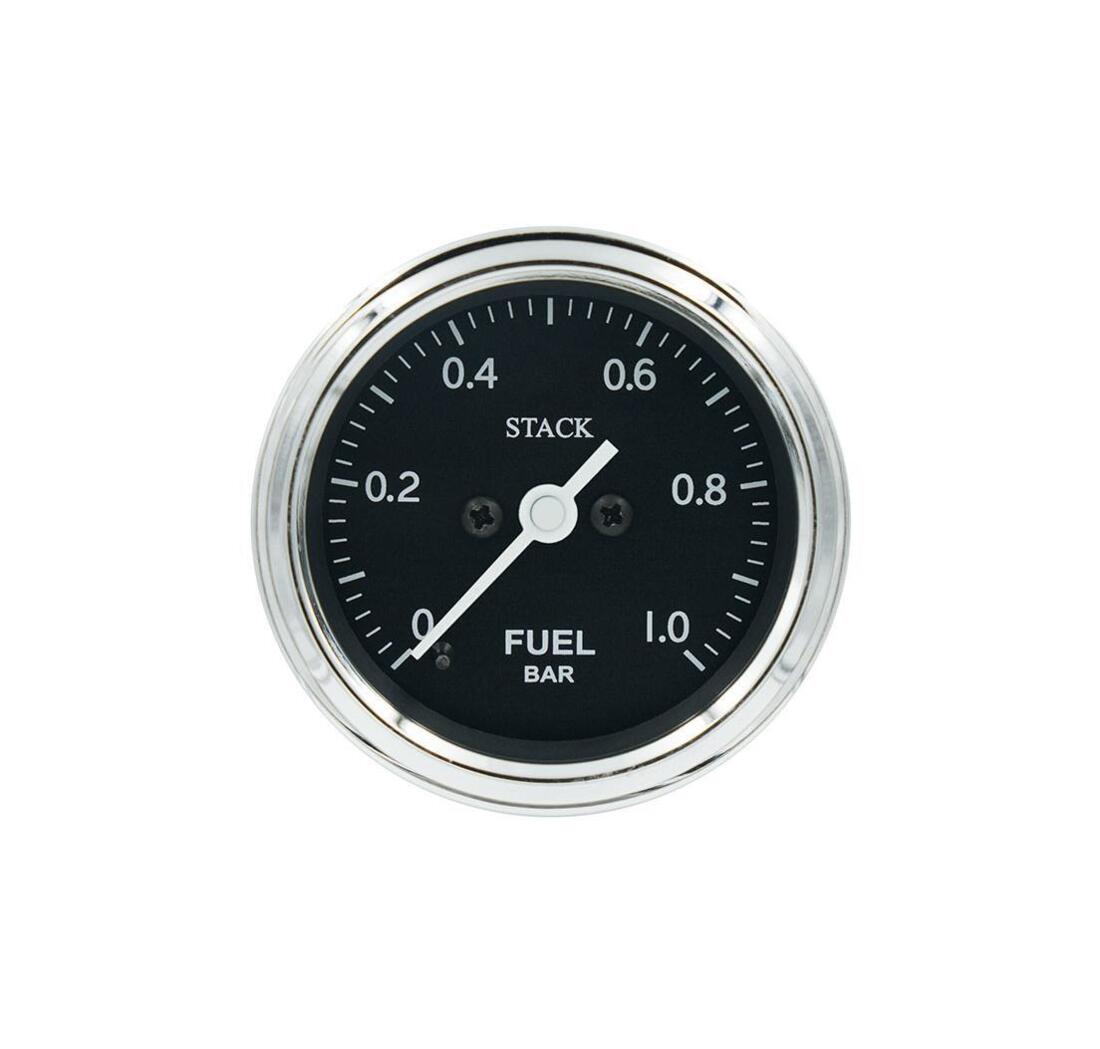 Reloj profesional de presión del combustible Stack (0-1 bares), negro, CLASSIC