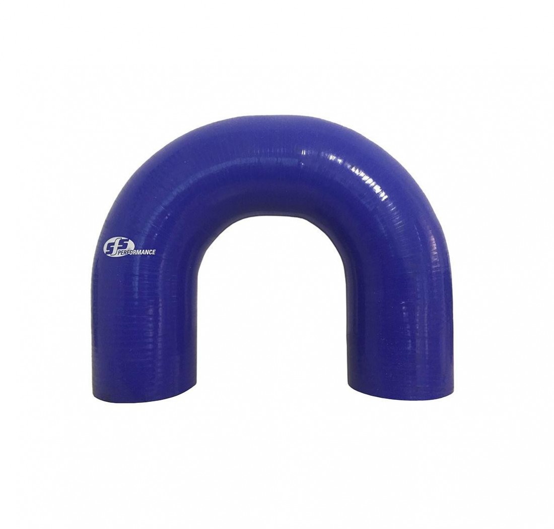Coude 180 Silicone 13mm int. 102mm bras 3 plis Blue