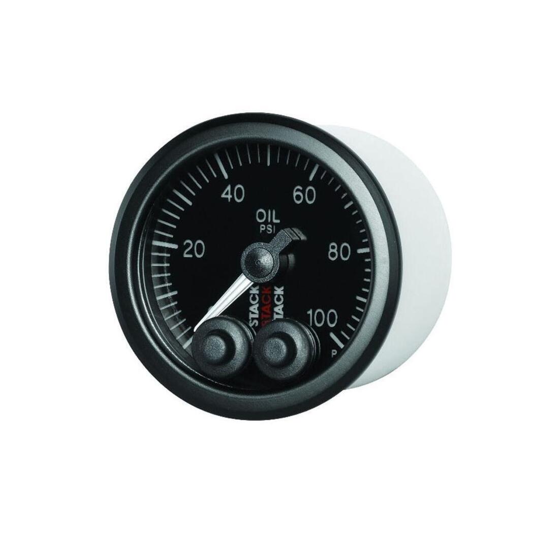 Strumento Stack analogico PRO CONTROL pressione olio (0-100 psi) - nero