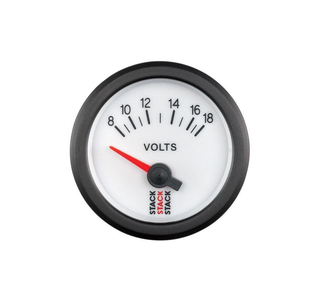 Voltmètre STACK électrique (8-18 V) - blanc