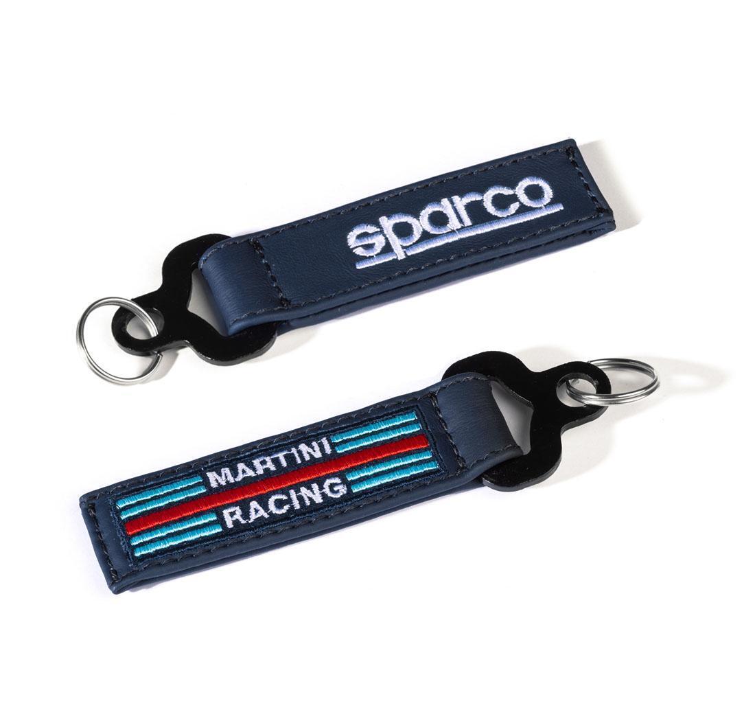 Leather keychain Martini Racing Sparco - navy blue