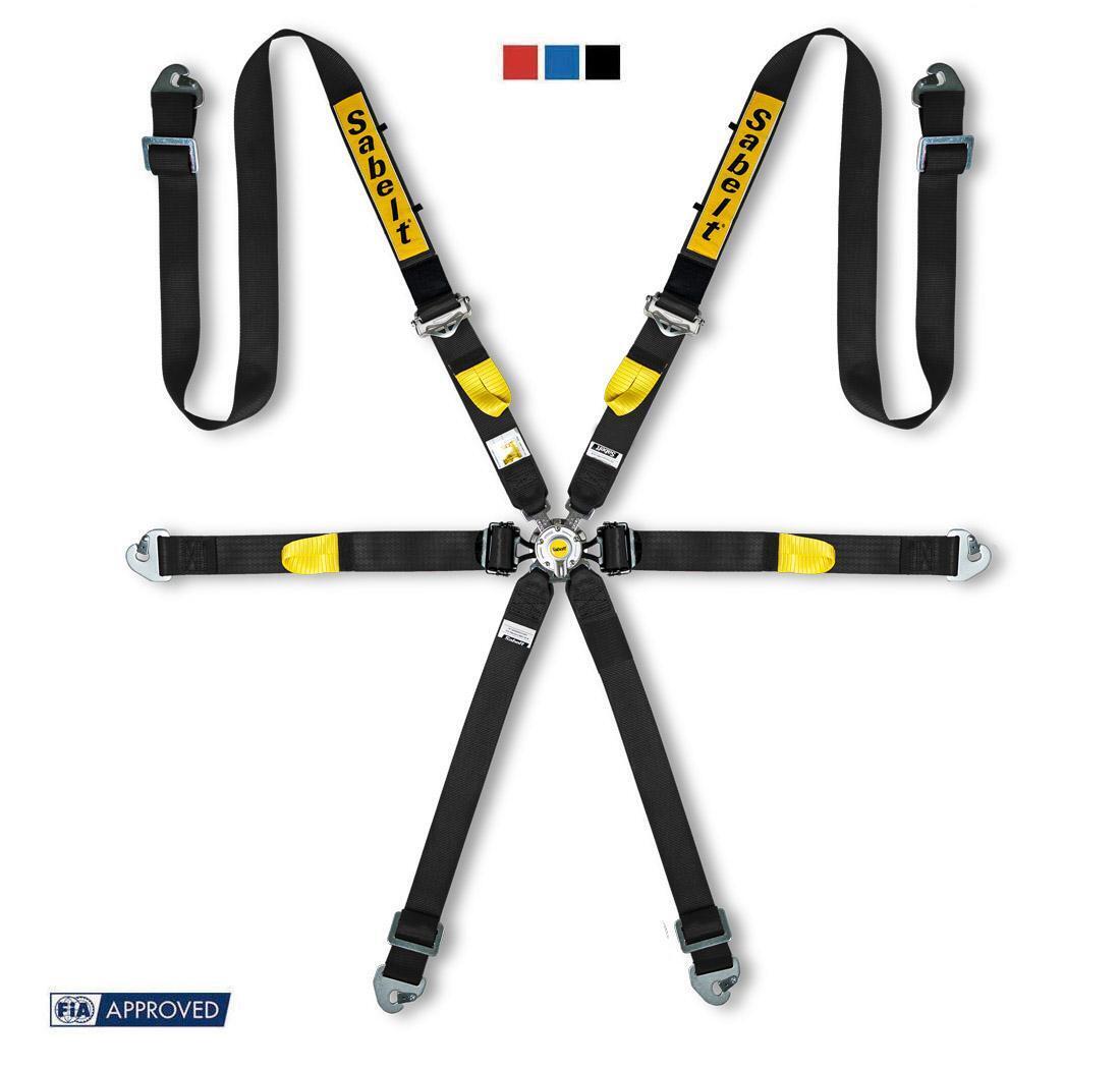 Arnés FIA Saloon de 6 puntos Sabelt SILVER ENDURO, negro, 2\
