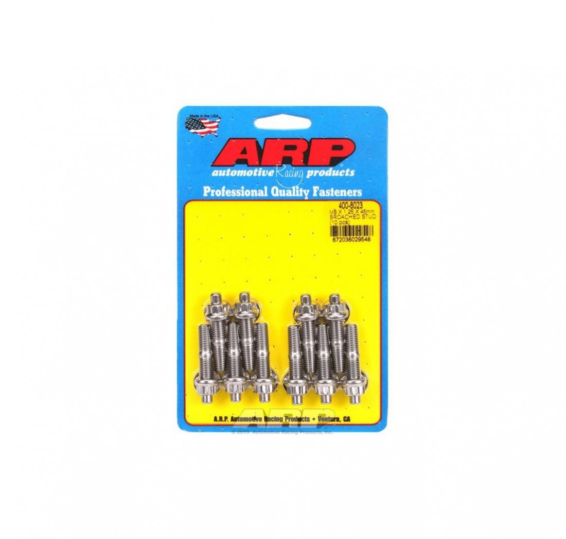 M8 X 1.25 X 45MM broached stud kit - 10PCS