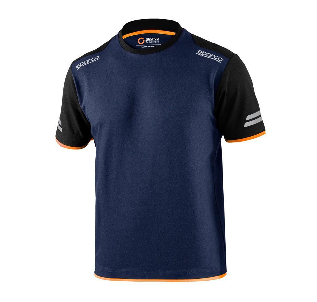 TECH T-SHIRT Tucson - azul marino/naranja fluo L