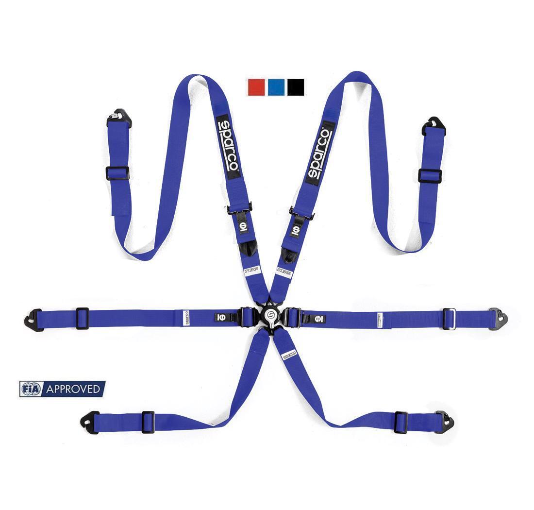 Sparco 6 Point FIA Harness COMPETITION H-2 PD STEEL blue