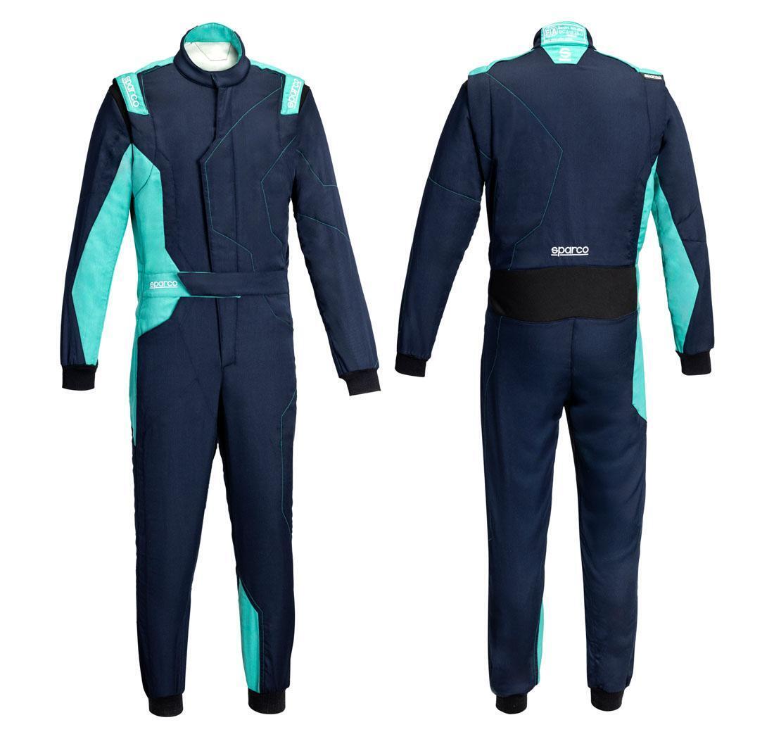 Combinaison pilote Sparco SPRINT ADVANCED-ASY bleu marine/vert - Taille 48