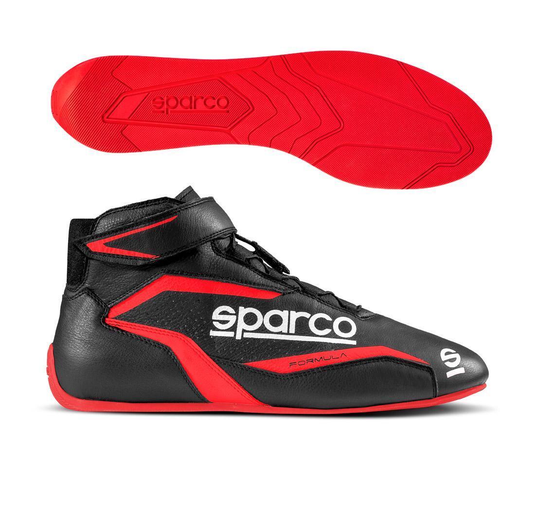 Botas FORMULA de Sparco, negro/rojo, número 37