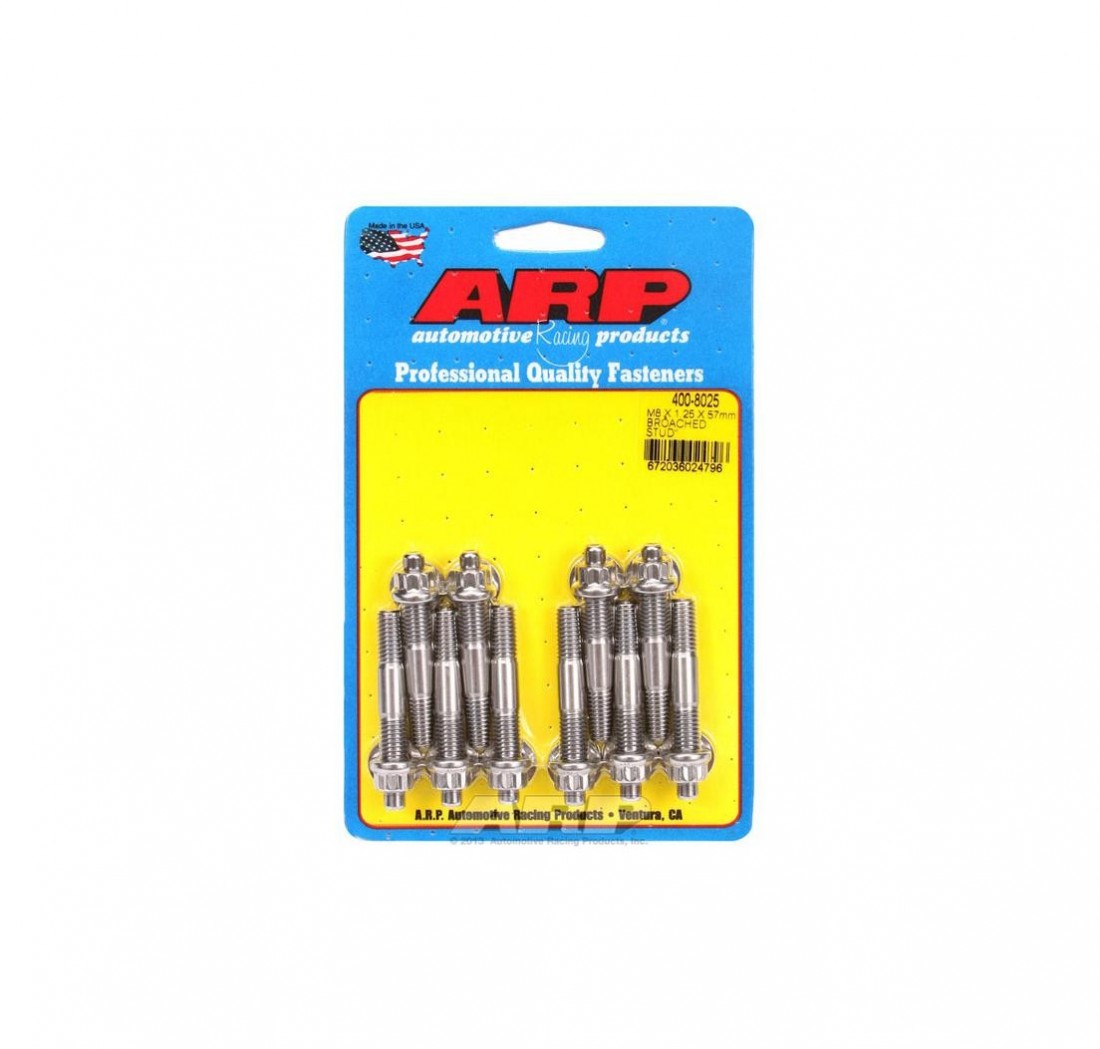 M8 X 1.25 X 57MM broached stud kit - 10PCS