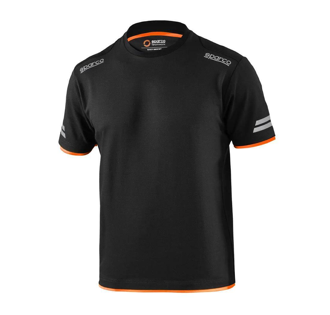 TECH T-SHIRT Tucson - negro/naranja fluo L