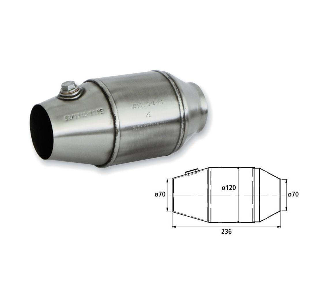 Motorsport Catalytic Converter - Pipe Ø 70 mm