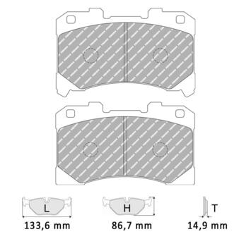 Lot de plaquettes de frein FERODO (OE Toyota Yaris 04465-52370, avant)