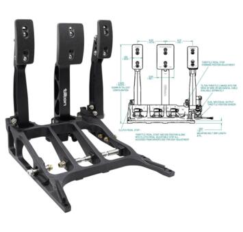 Pedalier 2 pedals en aluminium montage plancher, fixe