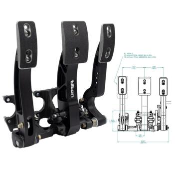 Pedalier 2 pedals en aluminium montage plancher