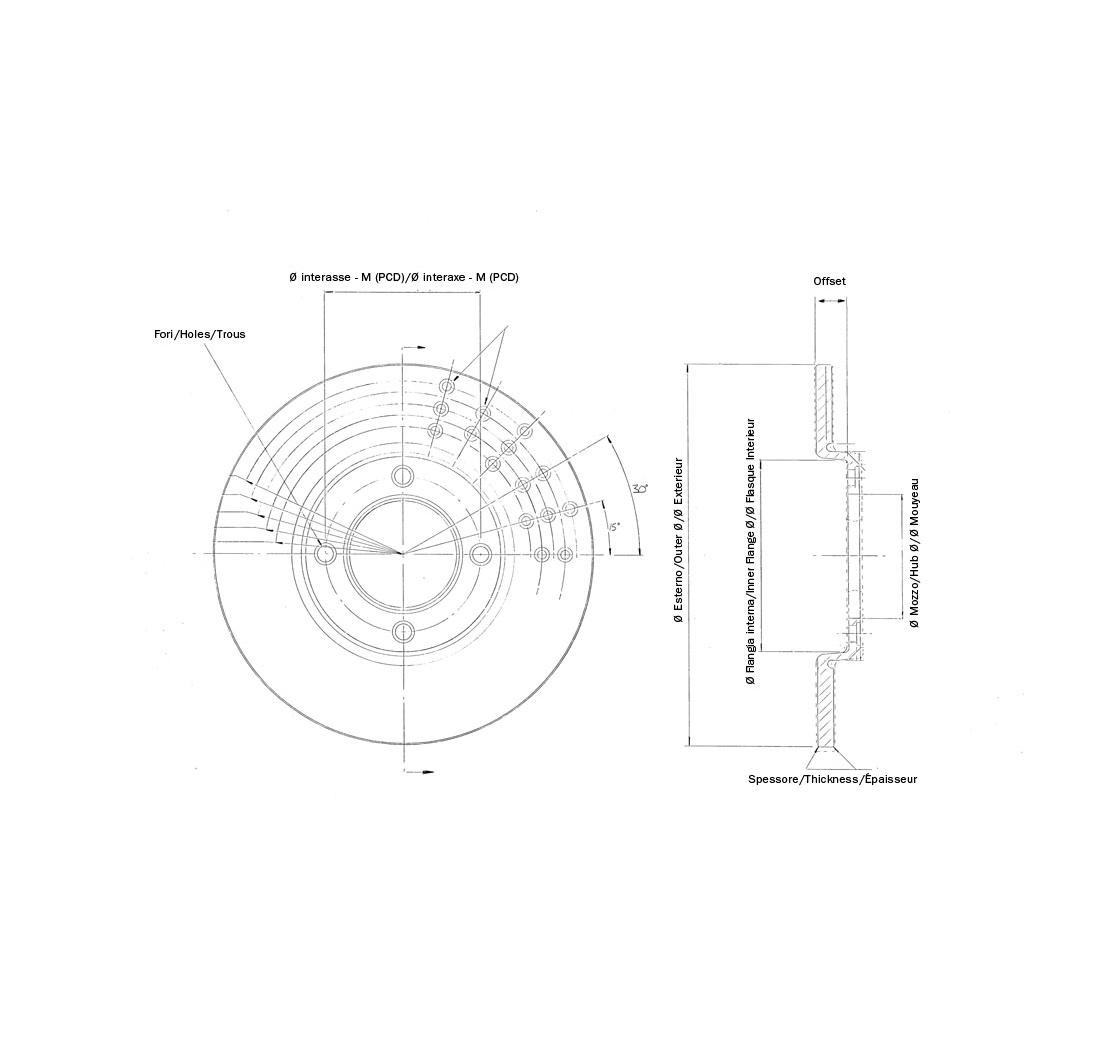 Disque de frein AP Racing plein bol intégré ø ext. 248 mm