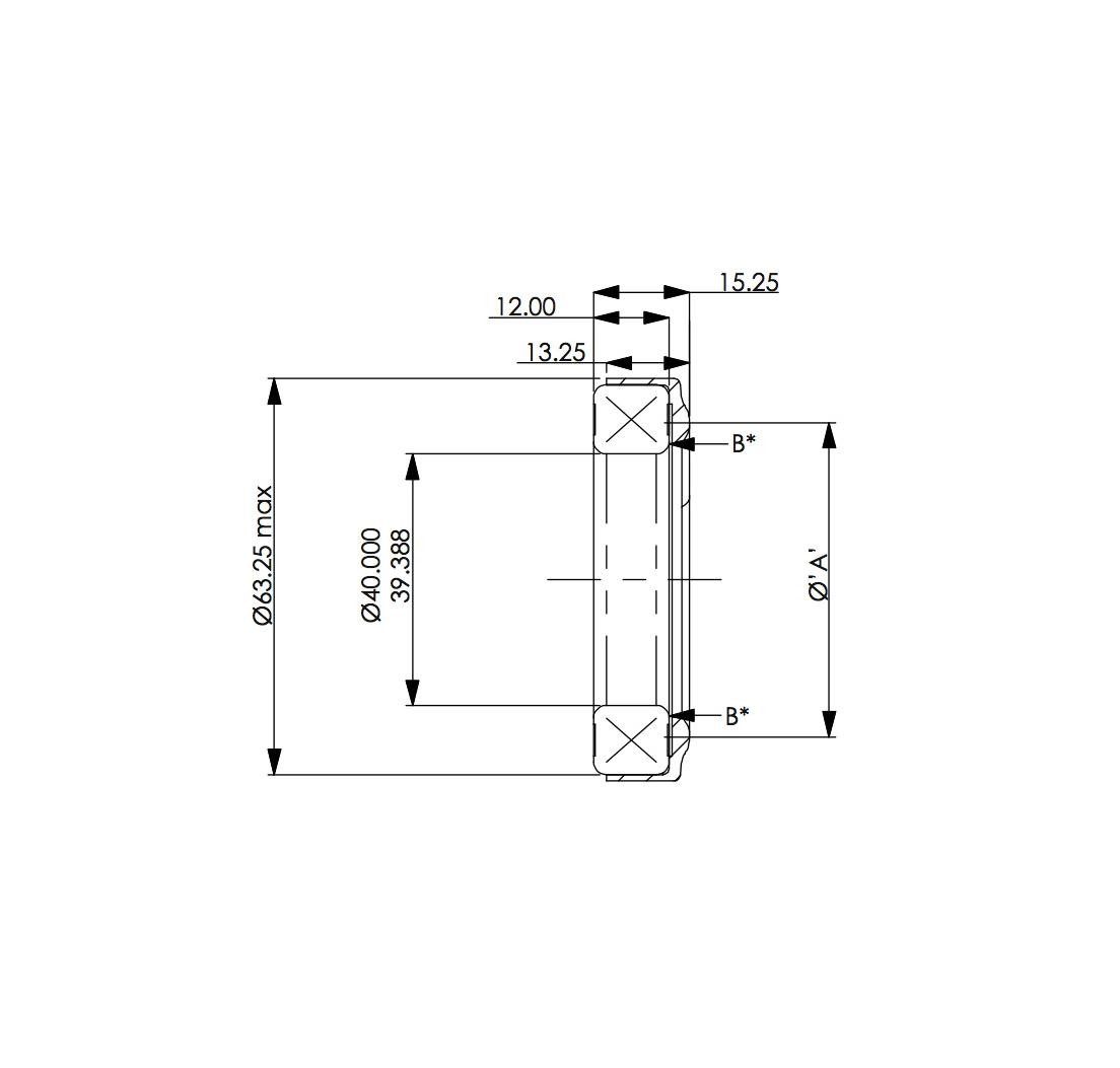 Reduced thickness release bearing, 40 mm - outer race rotates - A Ø 50 mm