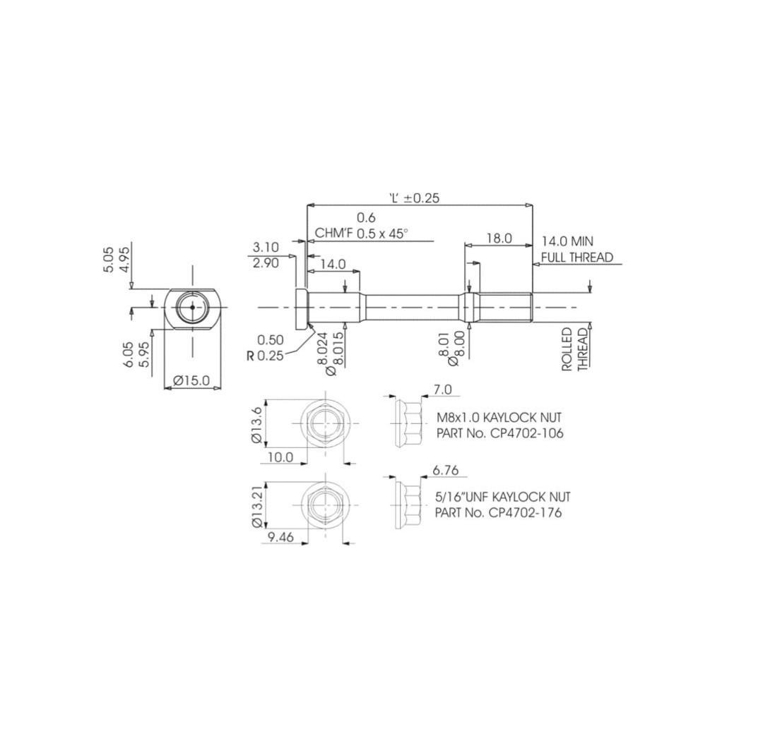 Stud Kit - M8x1.0x60.0 (6 pcs.)