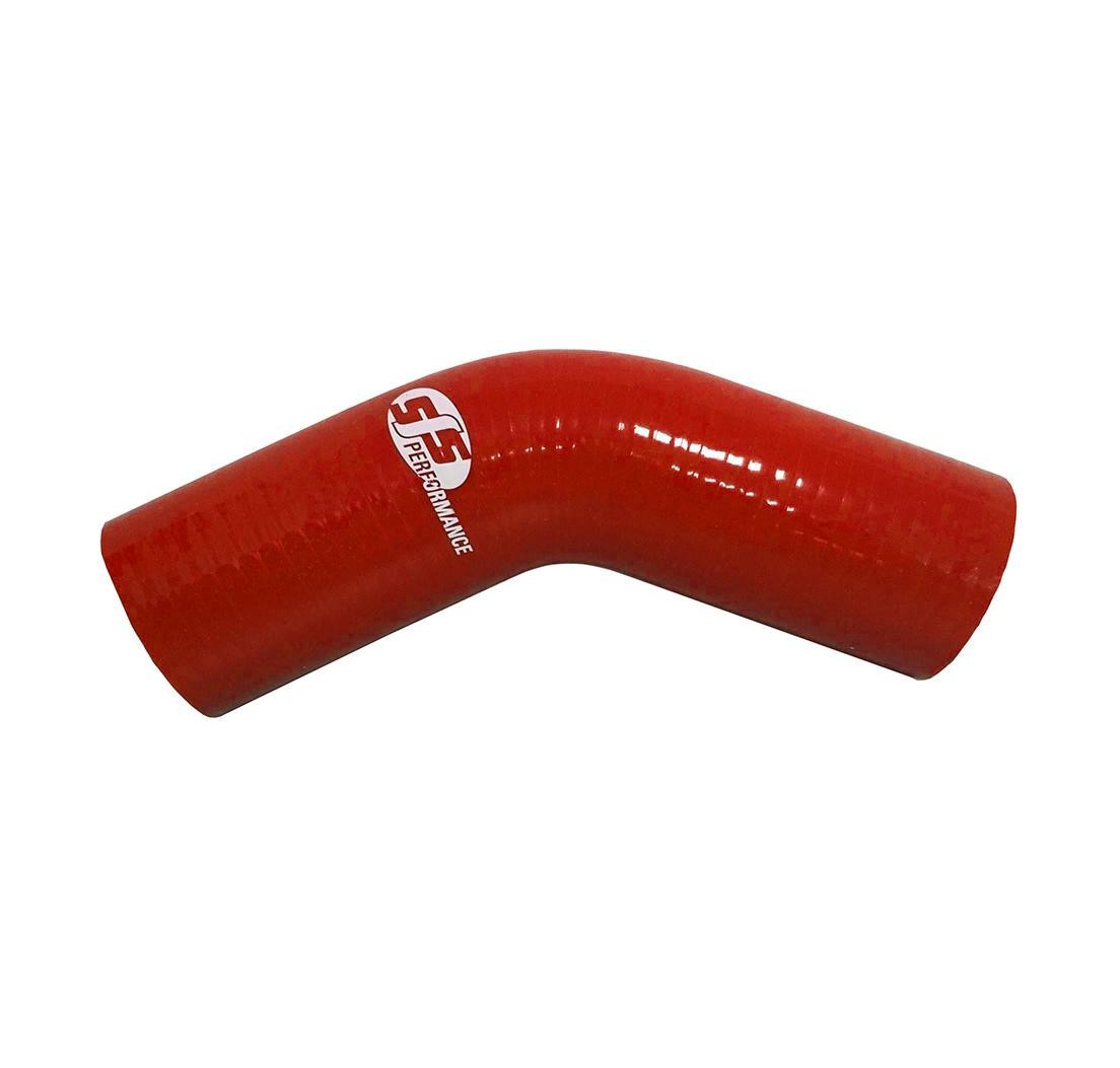 Coude 45 Silicone 13 mm int. 102 mm bras 3 plis Rouge