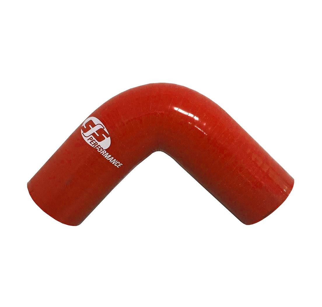 Coude 90 Silicone 102mm int. 152mm bras 4 plis Rouge