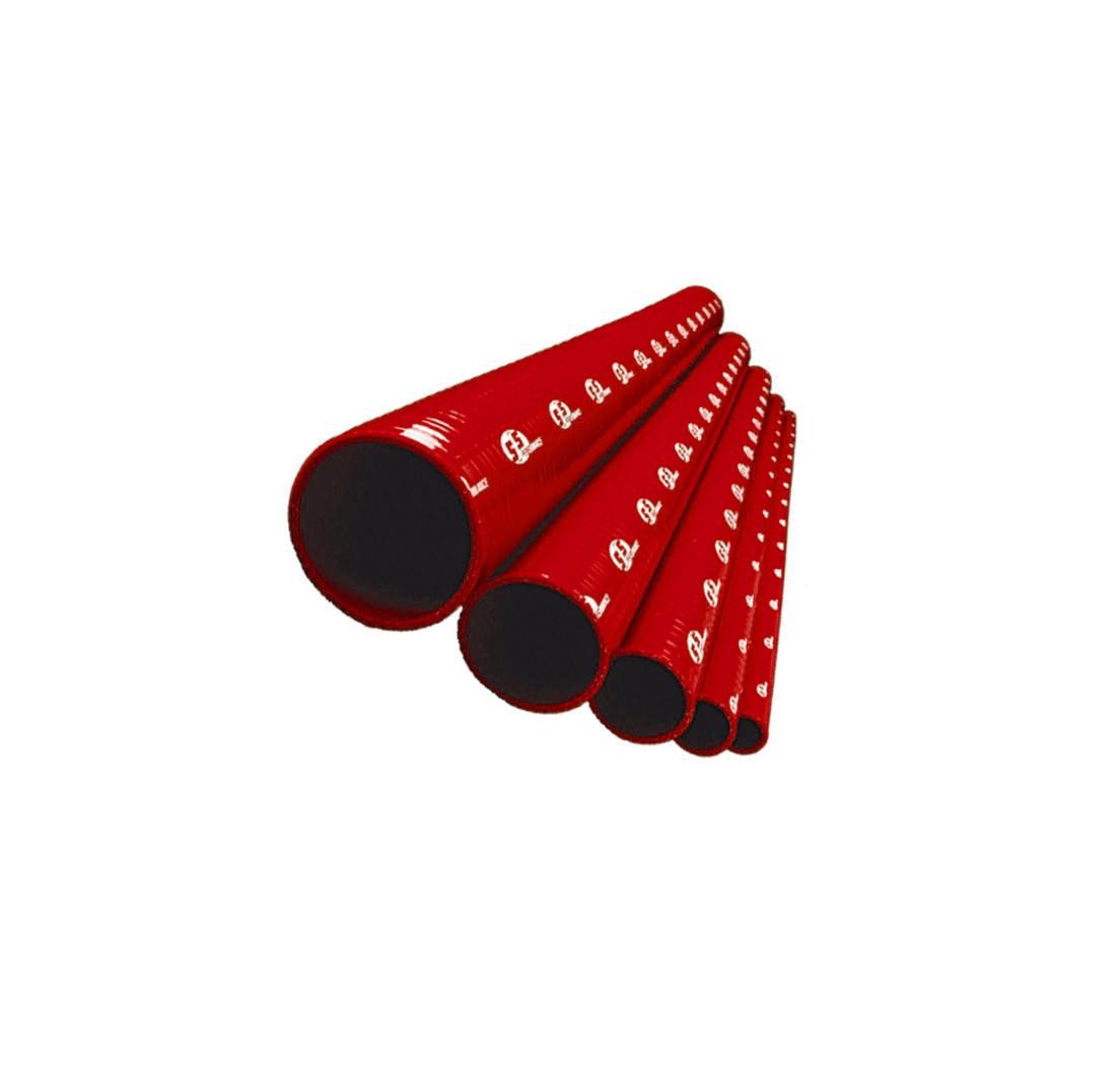 Tubo recto de silicona para COMBUSTIBLE, Ø 102mm, largo = 1.000mm, 4 capas, rojo
