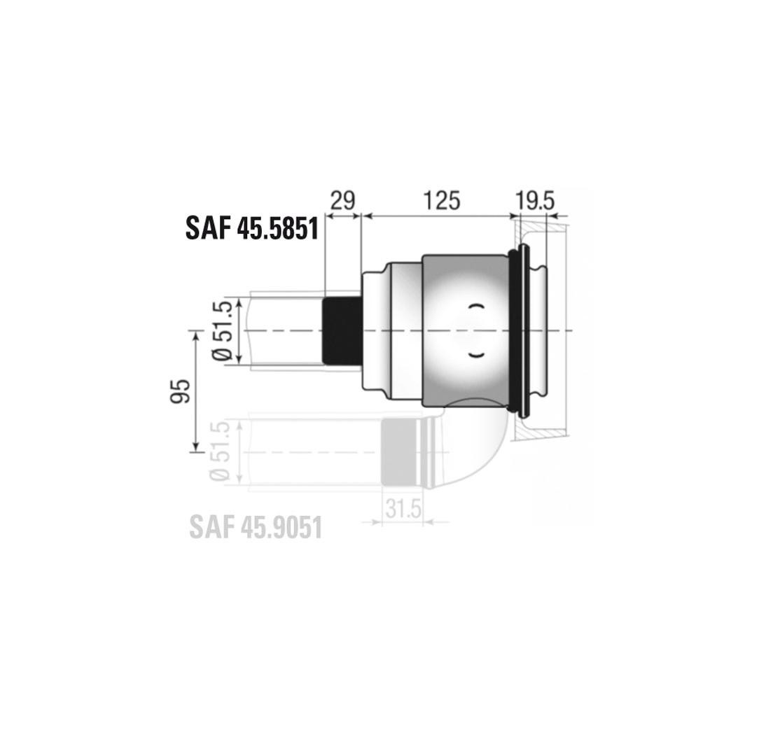 Boca de llenado coaxial SAF45 montaje remoto - Stäubli