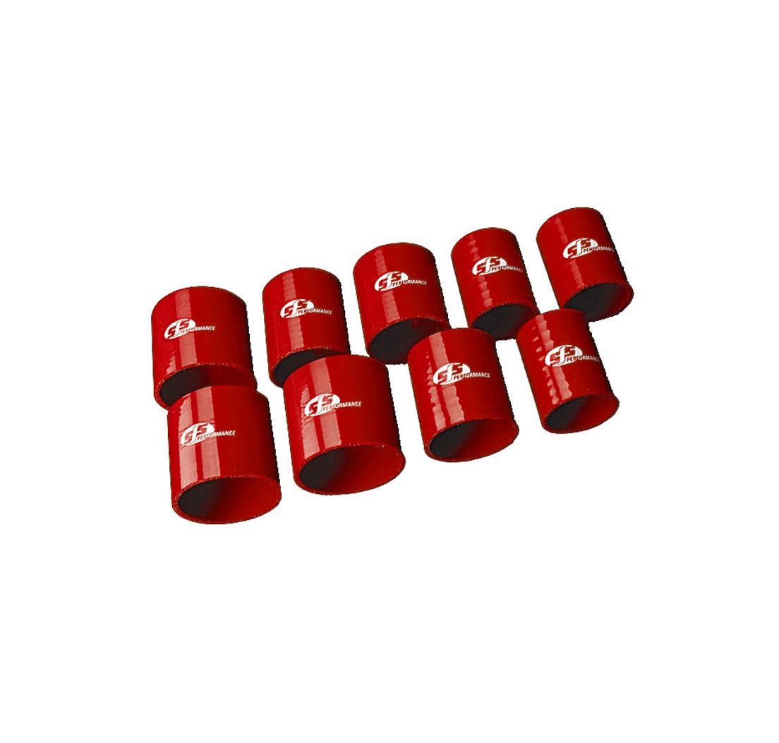 Tubo silicona recto, Ø 30mm, 76mm de largo, 3 capas, rojo