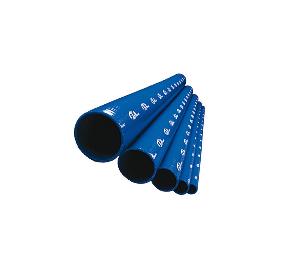 Tubo silicona recto, Ø 34mm, 1.000mm de largo, 3 capas, azul